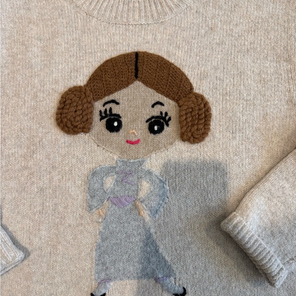 Zara Beige tan Sweater Princess Leia Star Wars NWOT S Small - Picture 2 of 4
